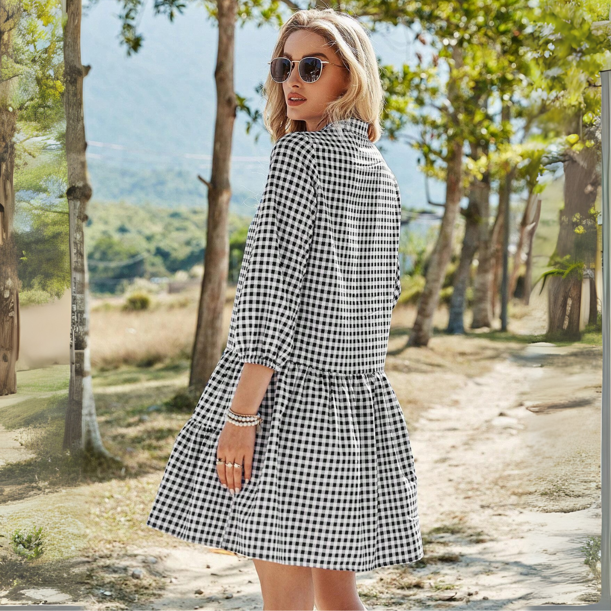 Vestido Corto de Cuadros Perth
