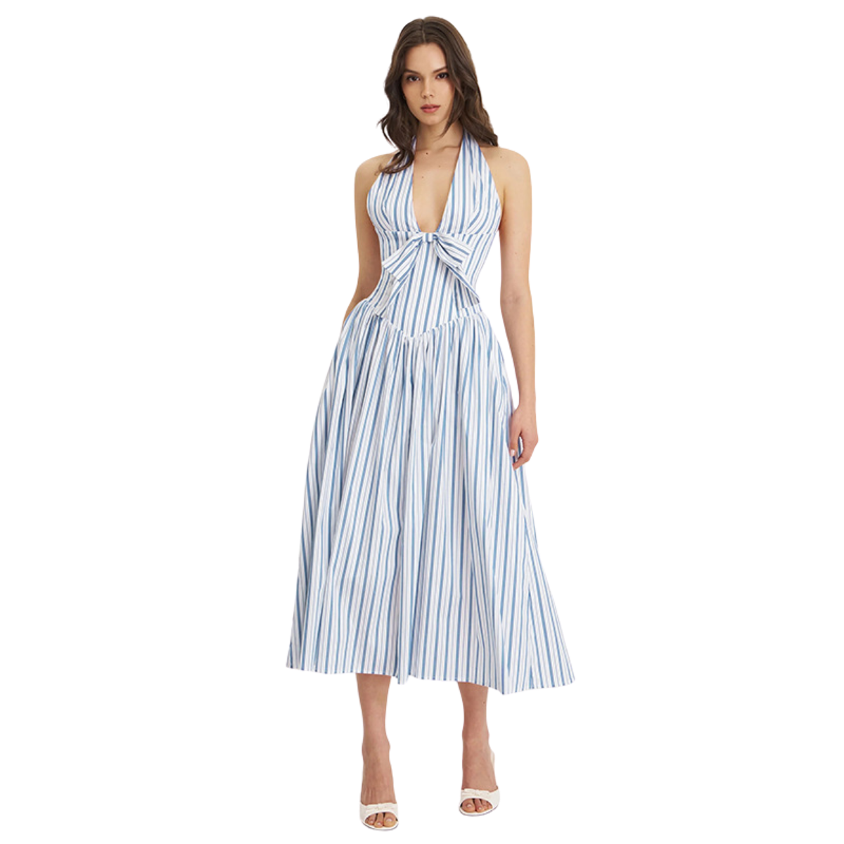 Vestido midi de rayas sin mangas Sicilia