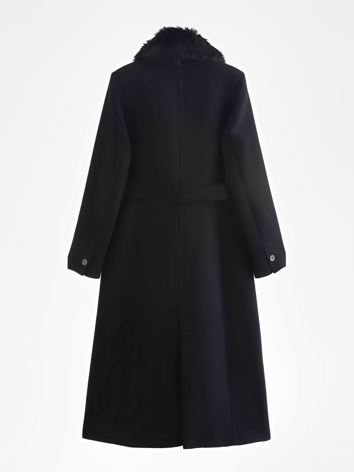 Quirina | Abrigo de lana con cuello de piel y cierre de botones