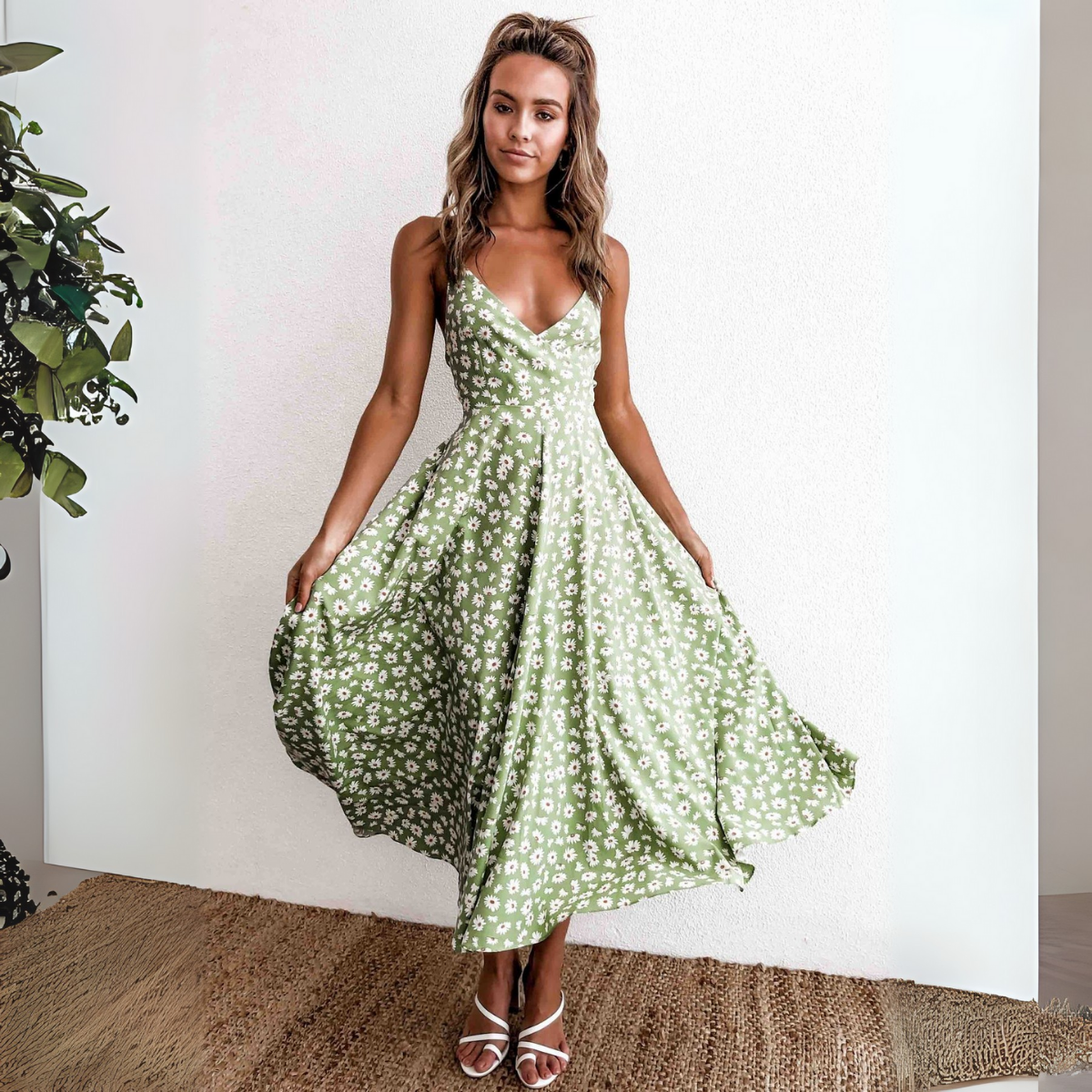 Vestido Midi Estampado Floral Venecia