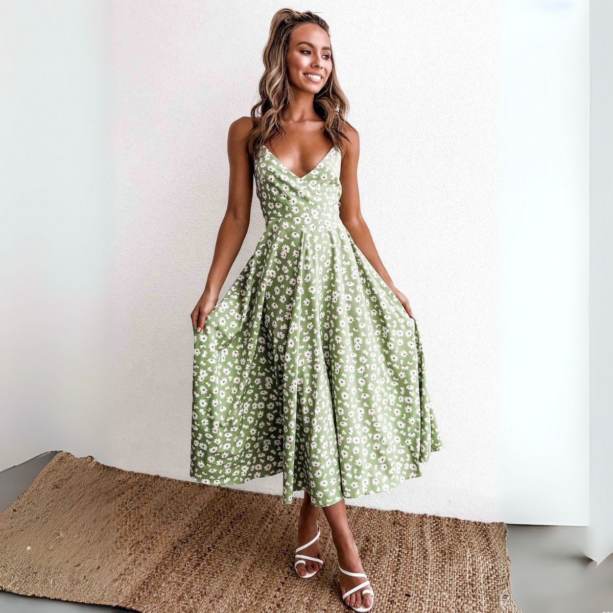 Vestido Midi Estampado Floral Venecia