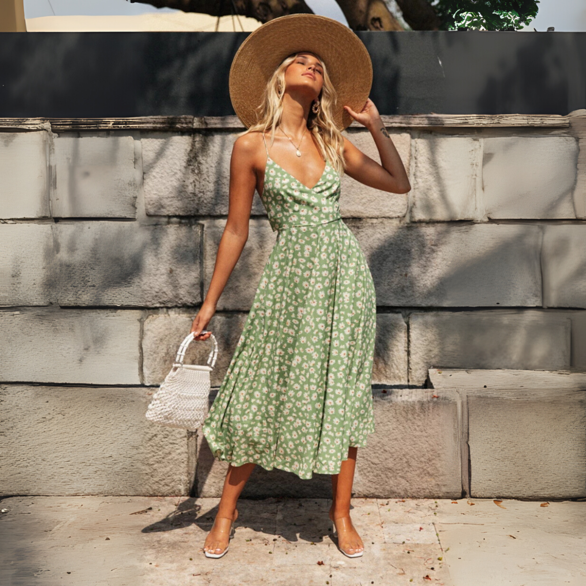 Vestido Midi Estampado Floral Venecia