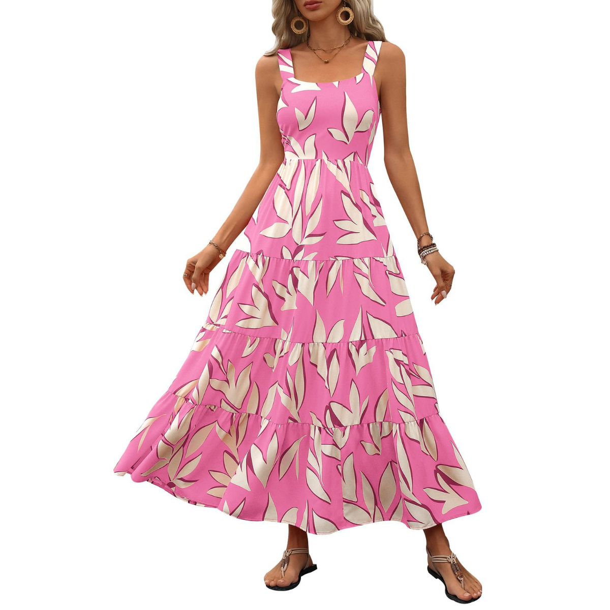 Vestido Largo sin Mangas Estampado París