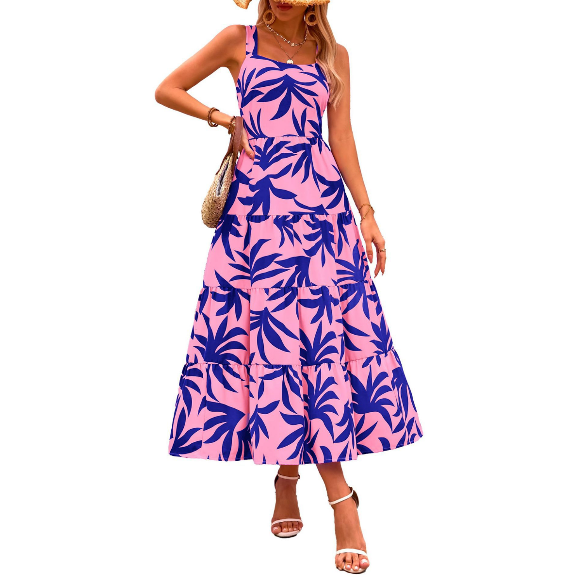 Vestido Largo sin Mangas Estampado París