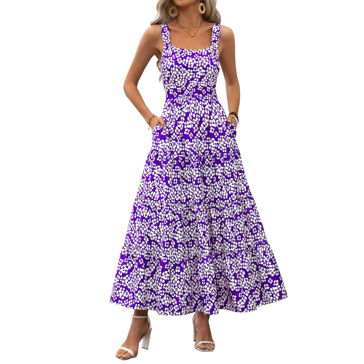 Vestido Largo sin Mangas Estampado París