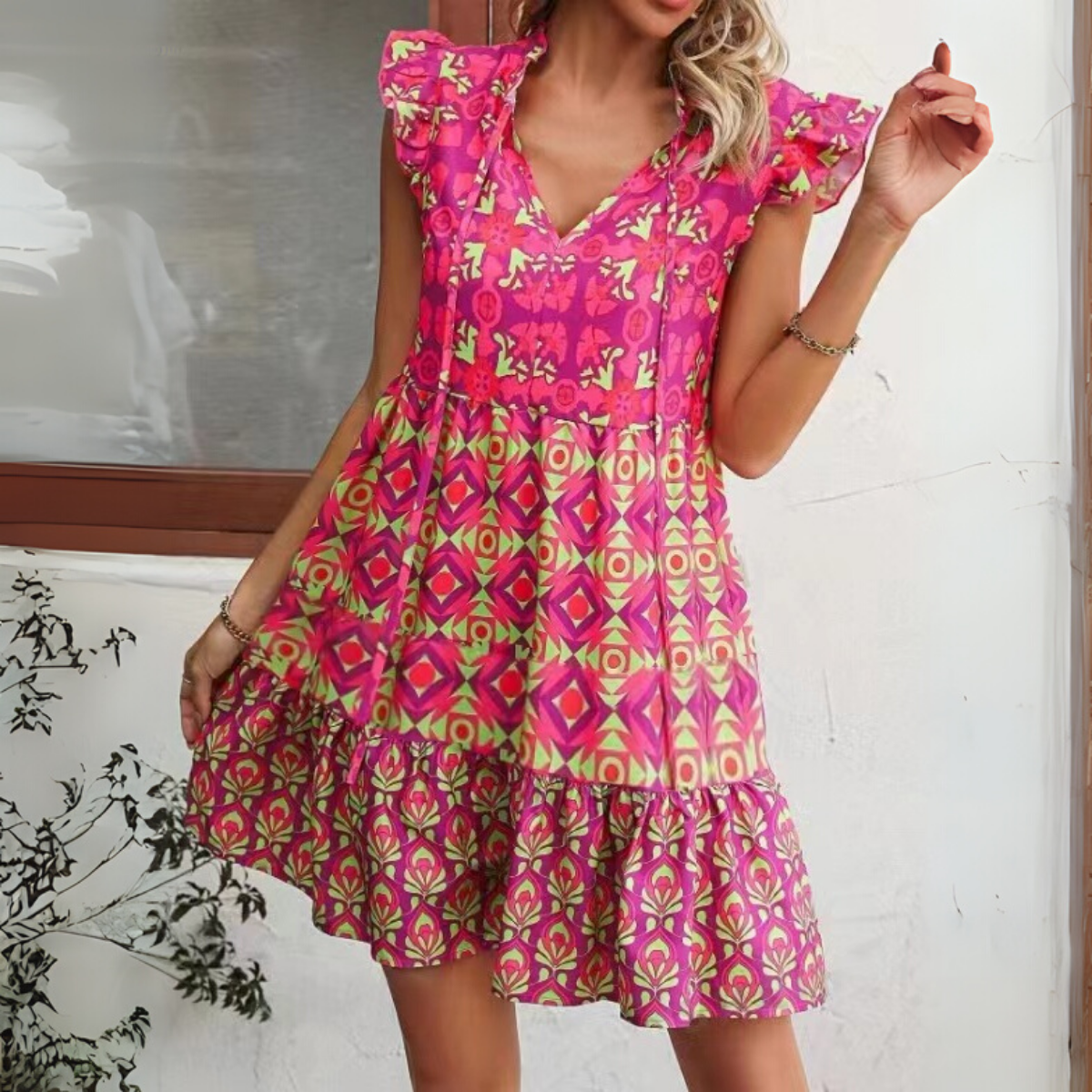 Vestido Corto Estampado Lisboa
