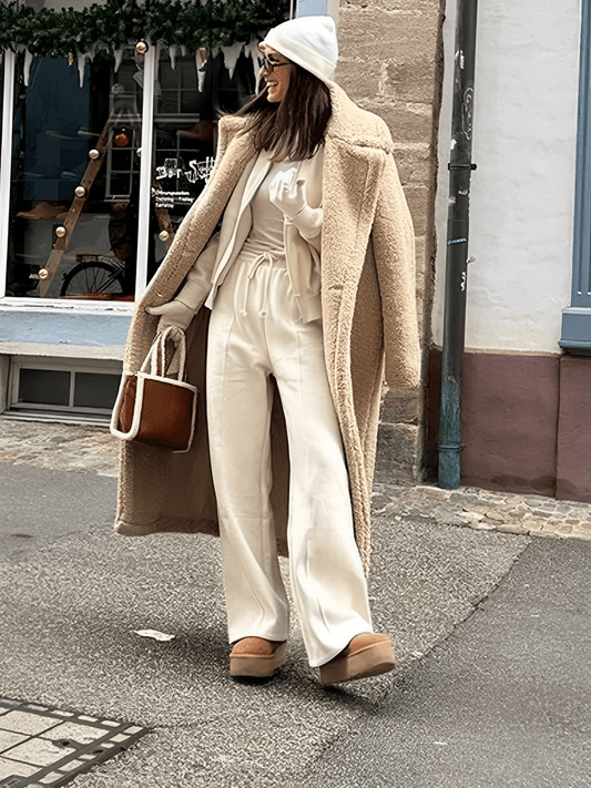 Filomena | Abrigo de lana de peluche con hebillas