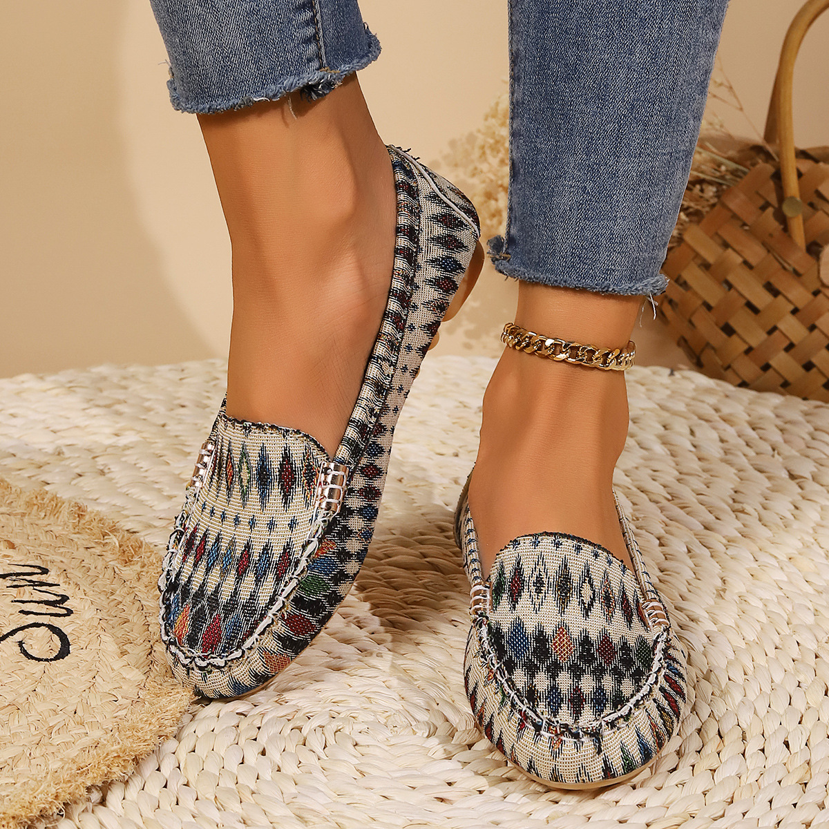 Mocasín Femenino Estampado Dublin