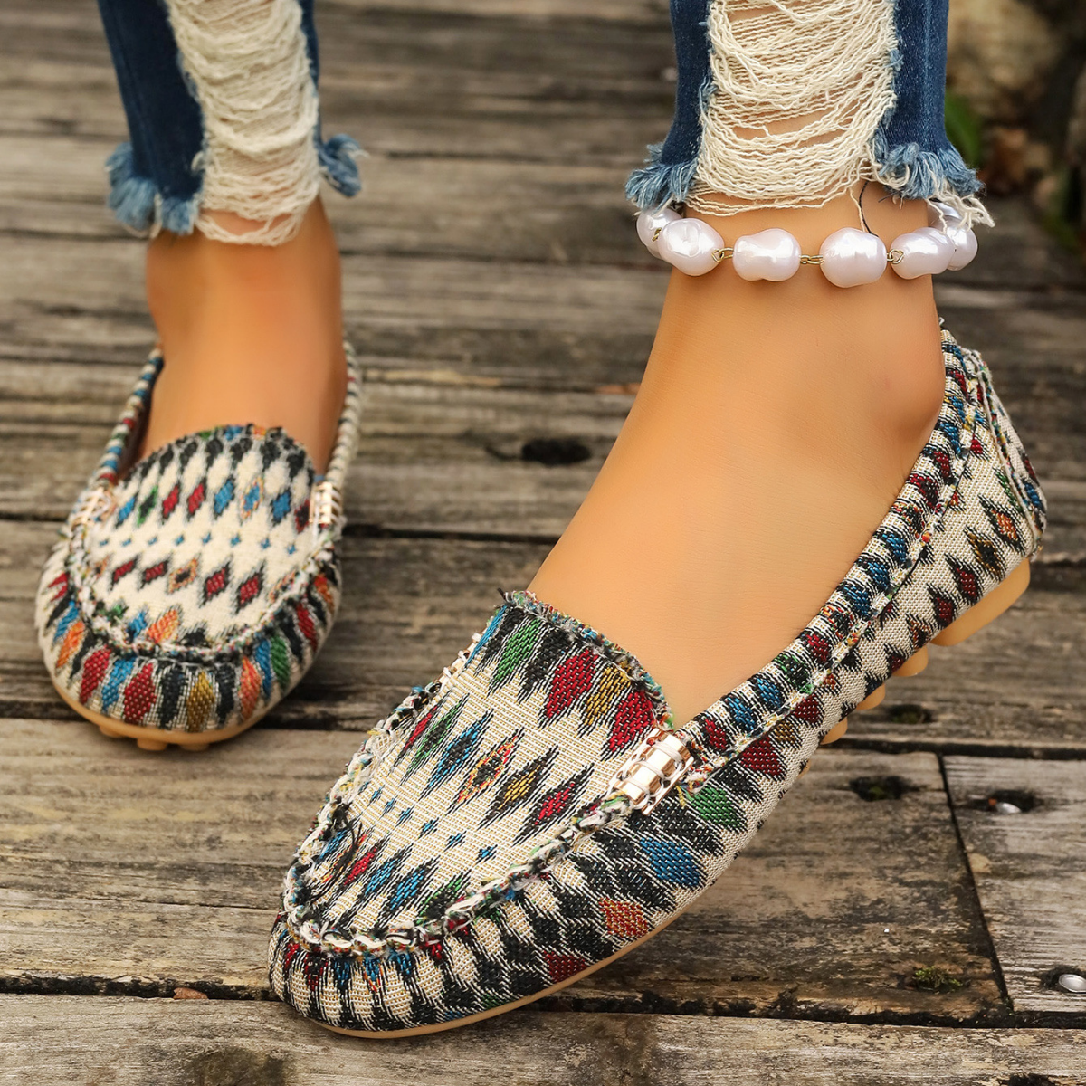 Mocasín Femenino Estampado Dublin
