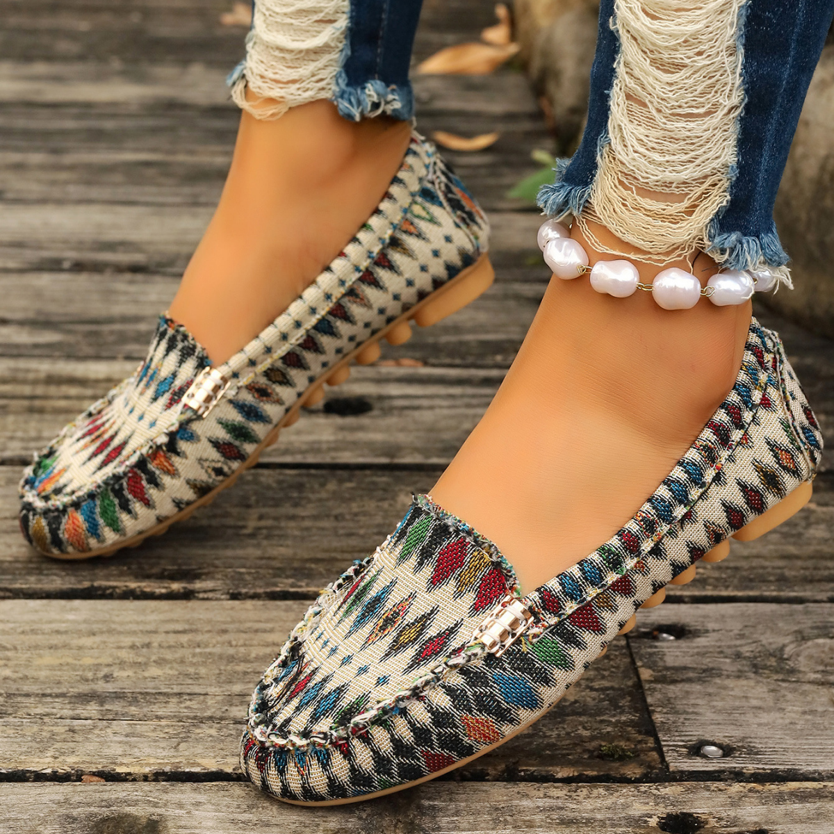 Mocasín Femenino Estampado Dublin