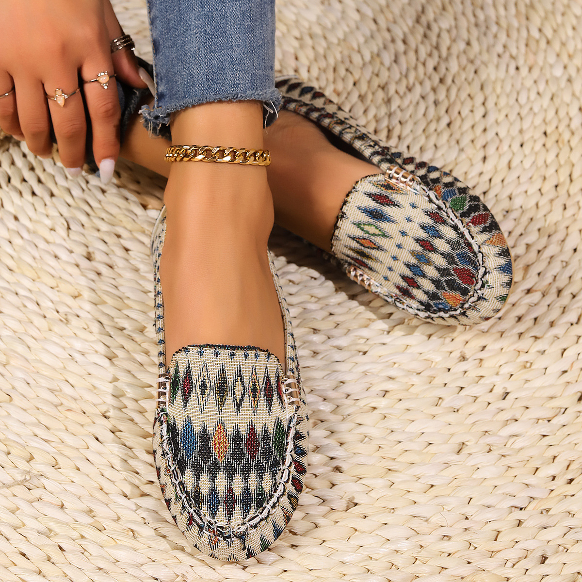 Mocasín Femenino Estampado Dublin
