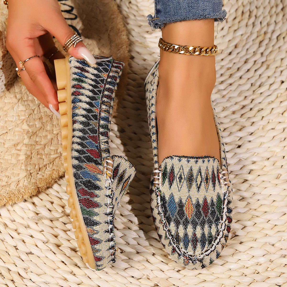 Mocasín Femenino Estampado Dublin