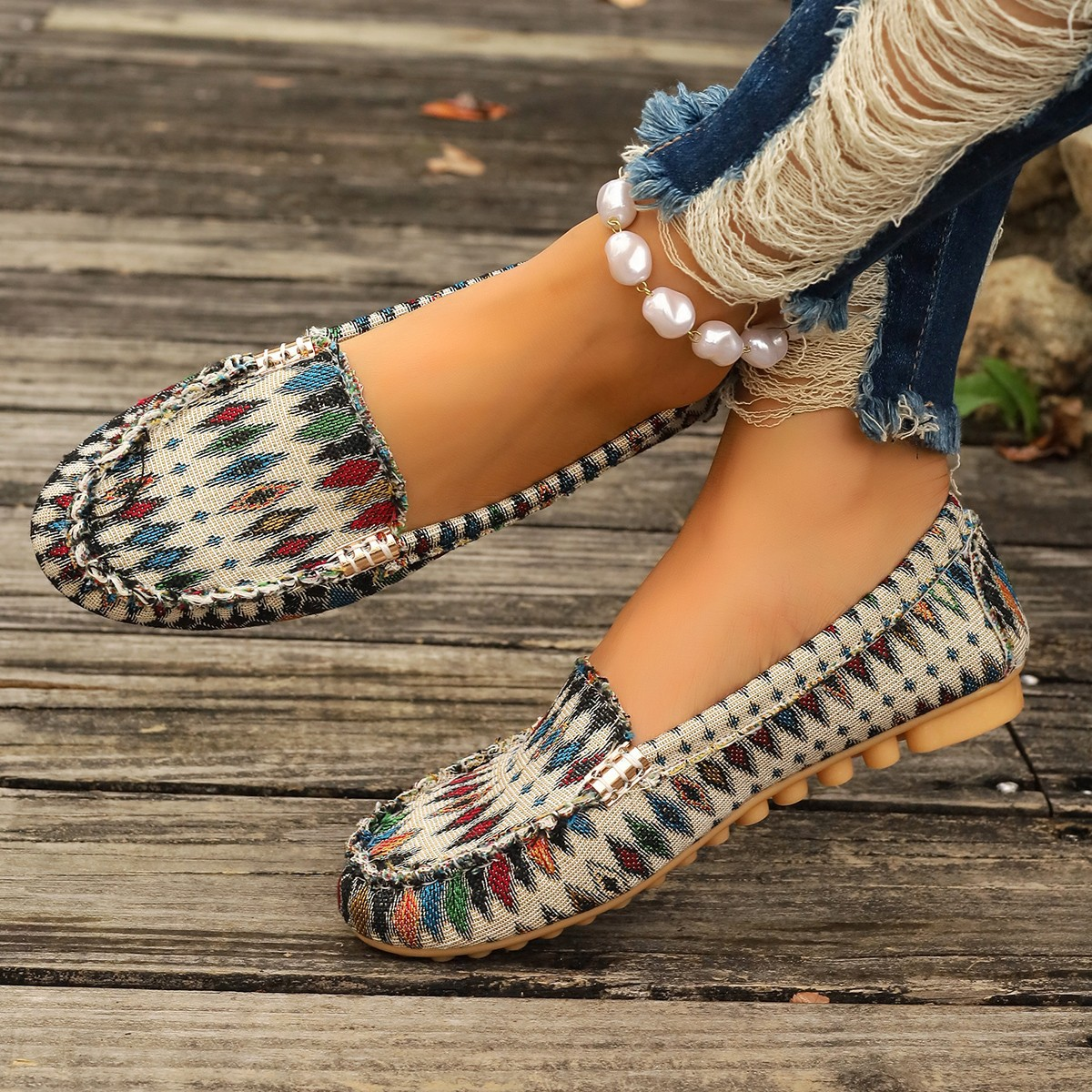Mocasín Femenino Estampado Dublin