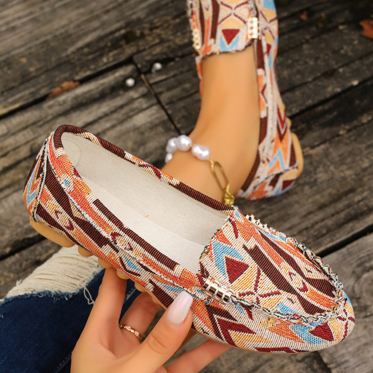 Mocasín Femenino Estampado Dublin