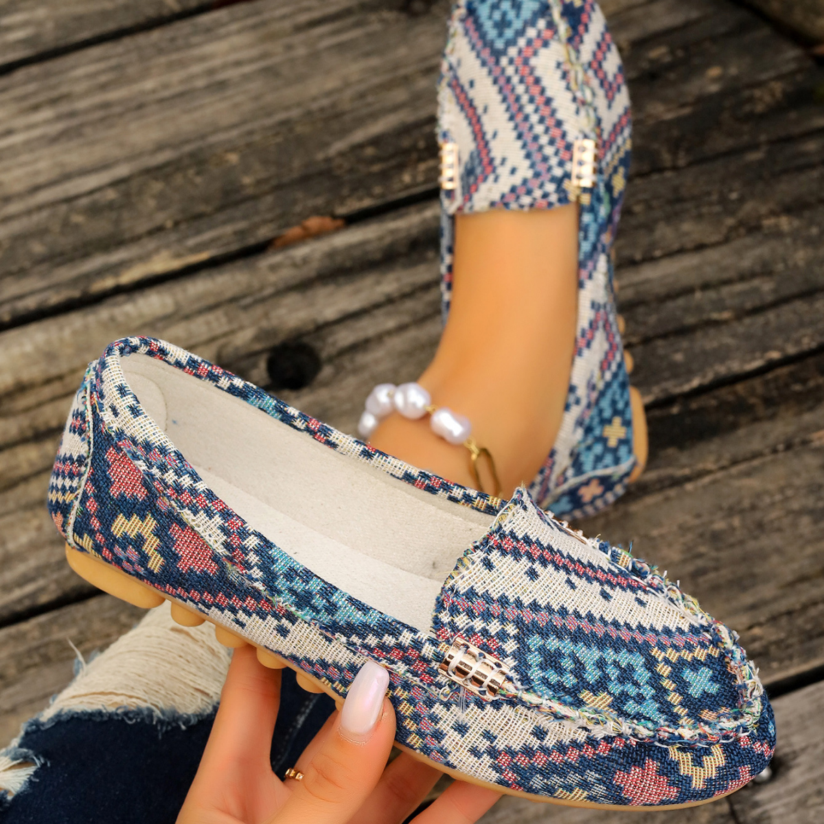 Mocasín Femenino Estampado Dublin