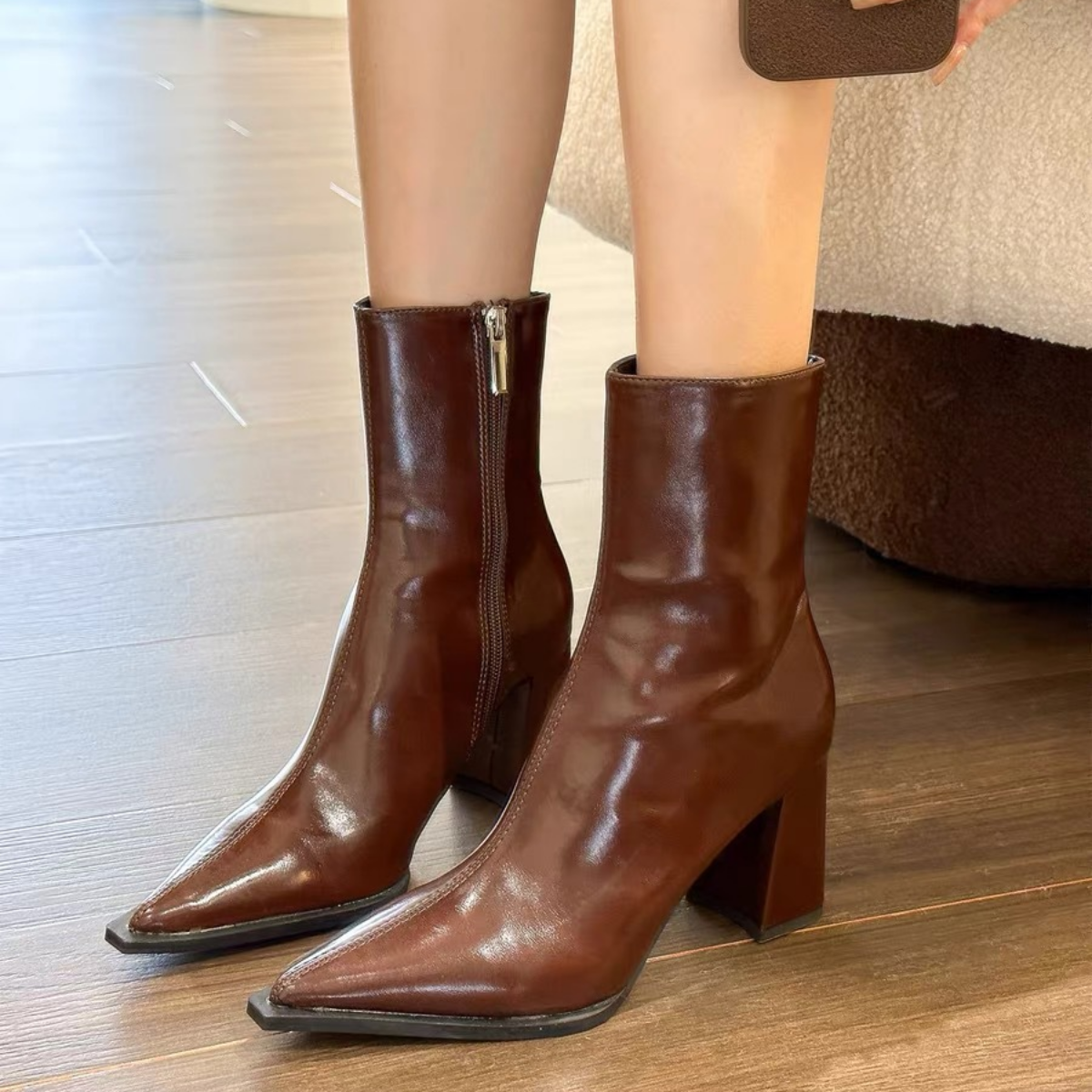 Bota Media de Piel New York