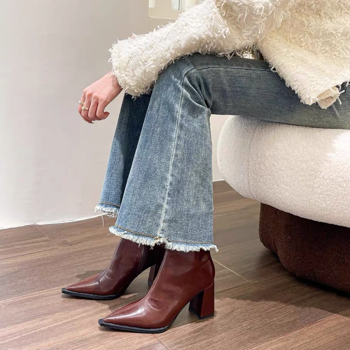 Bota Media de Piel New York