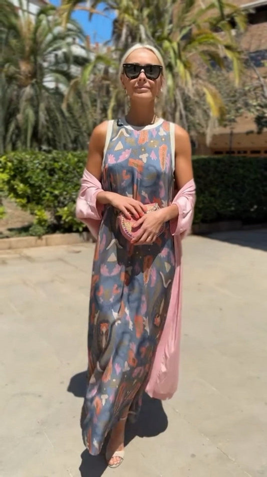 Nerina™ | Vestido largo con Chal de Estilo Único