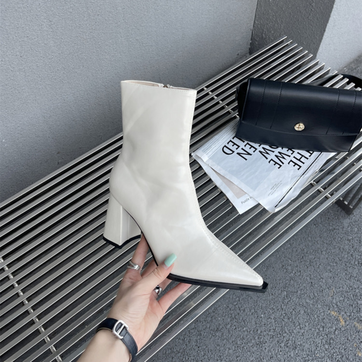 Bota Media de Piel New York