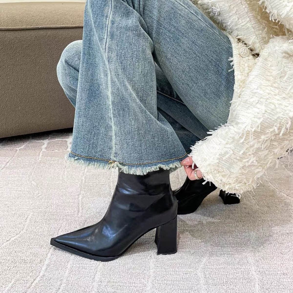 Bota Media de Piel New York