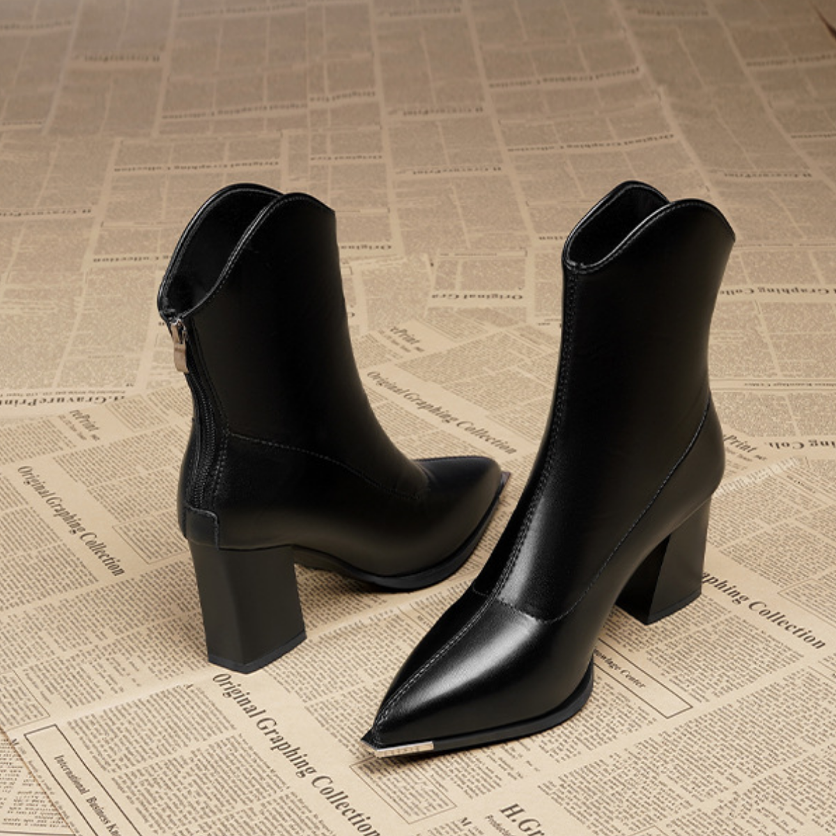 Bota Media Clásica de Piel Orleans
