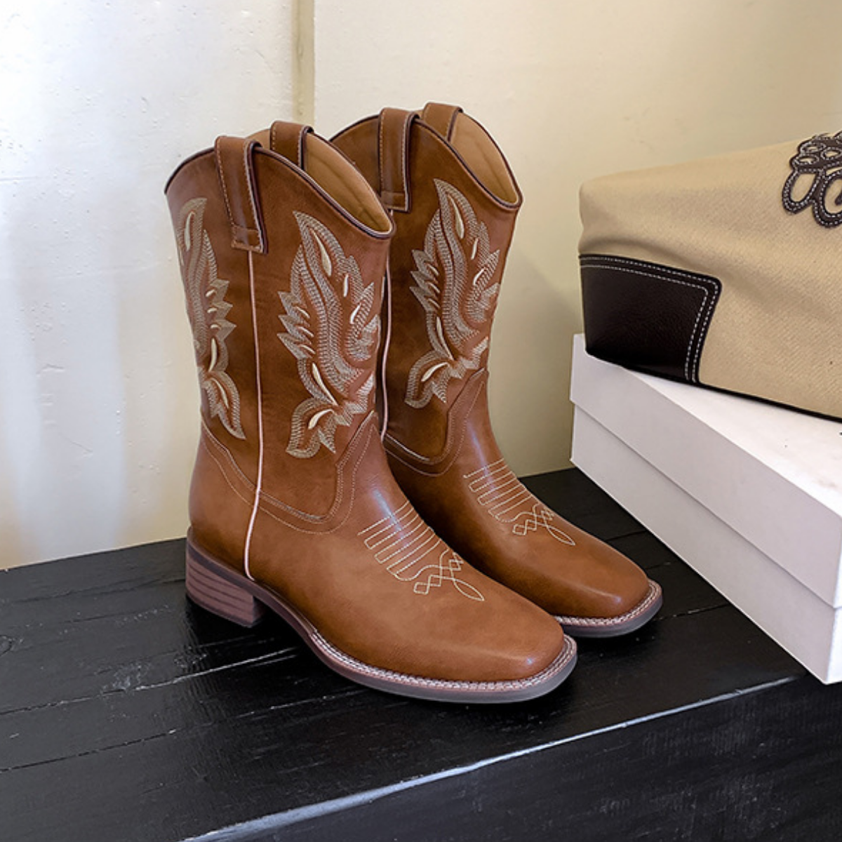 Bota Country Vaquera de Piel Texas