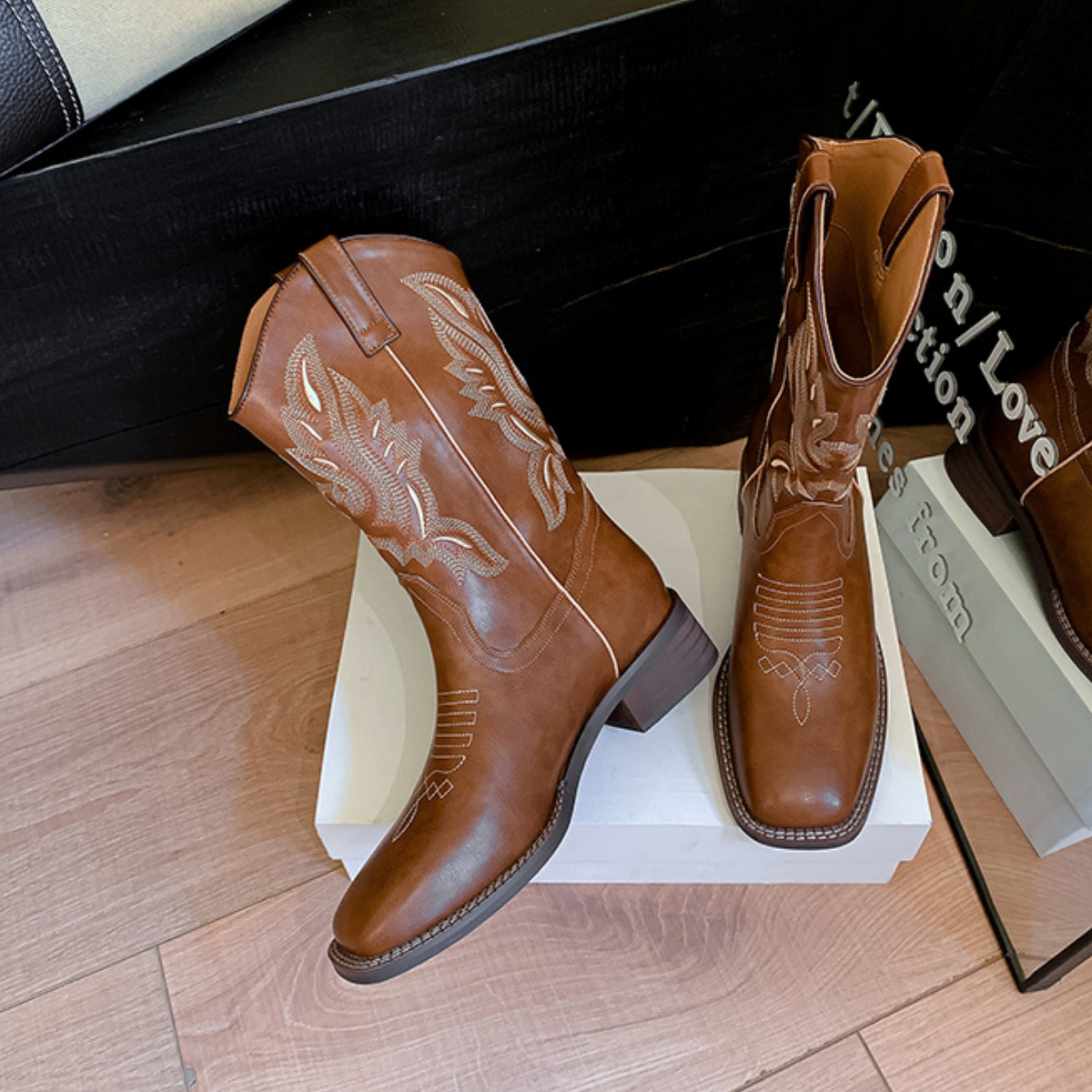 Bota Country Vaquera de Piel Texas