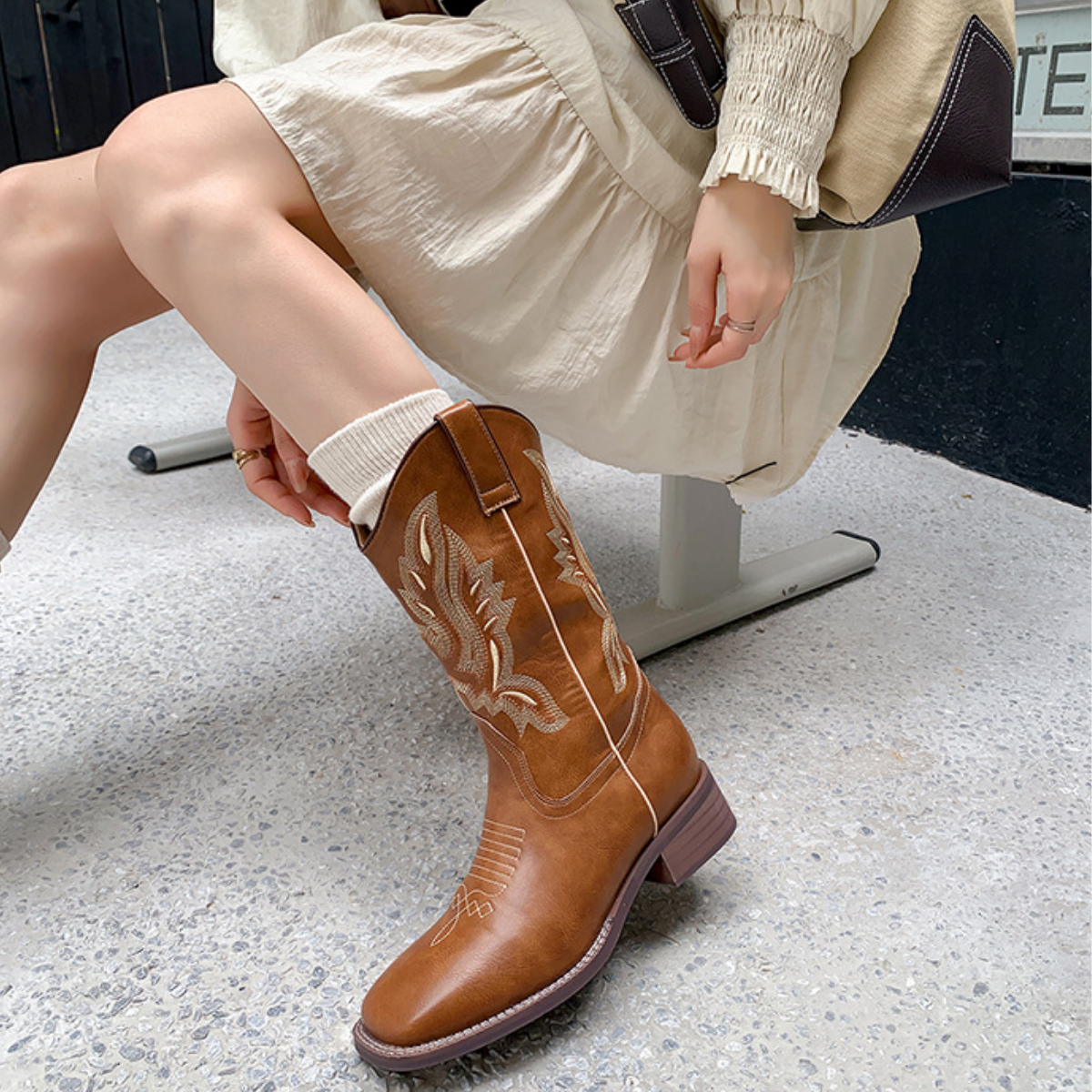 Bota Country Vaquera de Piel Texas