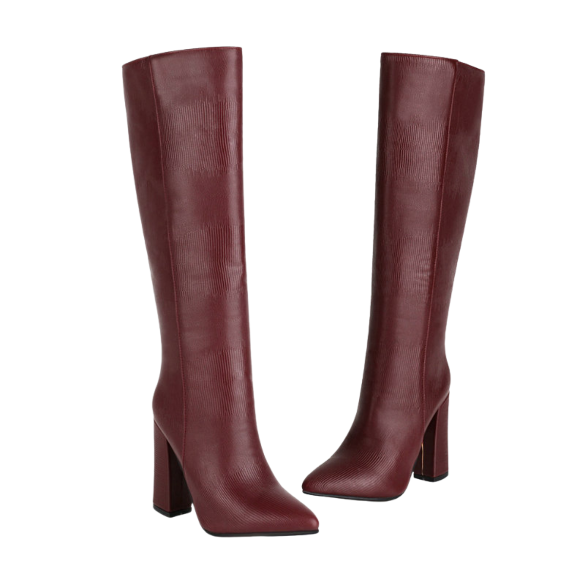 Bota Alta de Piel con Tacón Houston