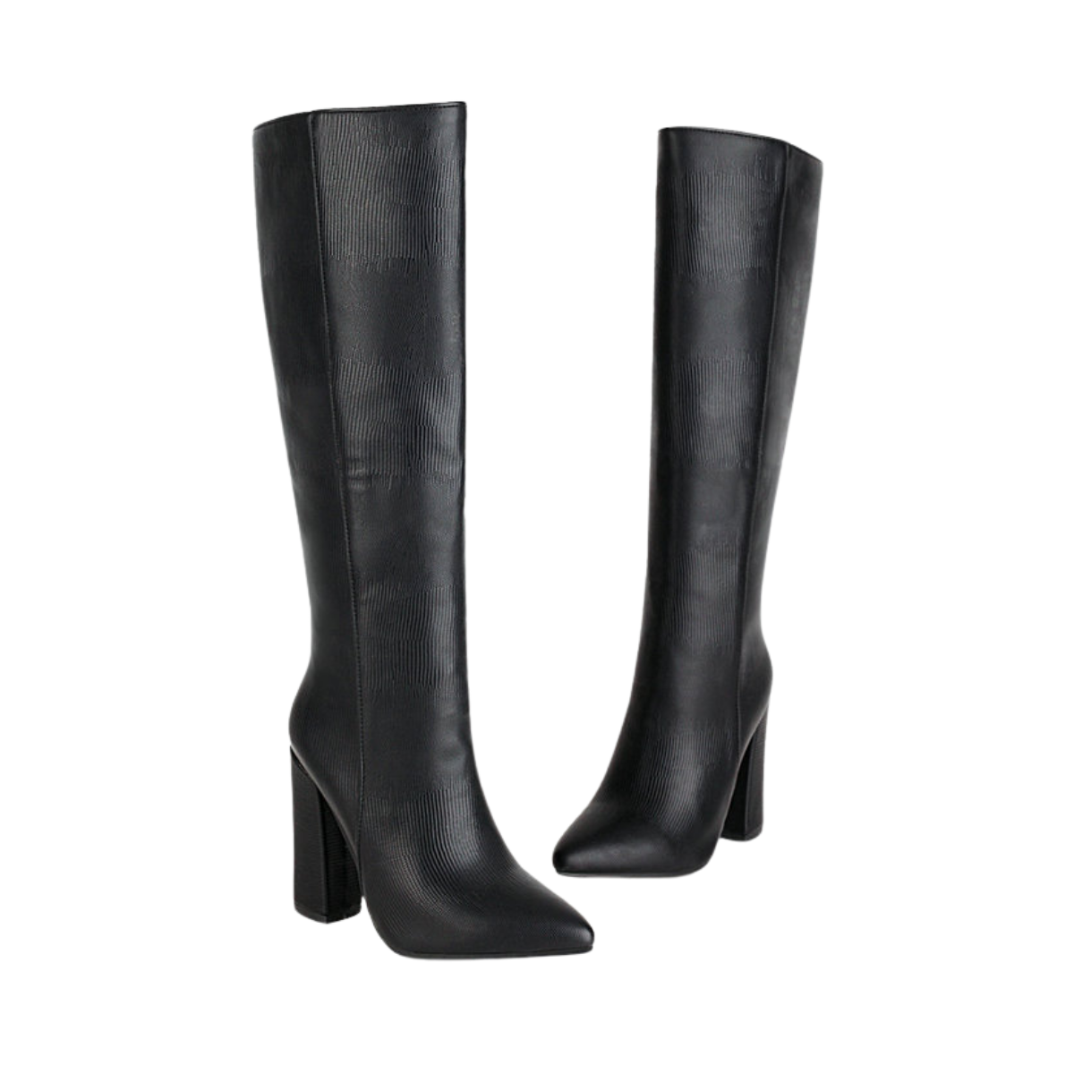 Bota Alta de Piel con Tacón Houston