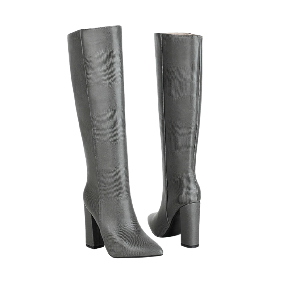 Bota Alta de Piel con Tacón Houston