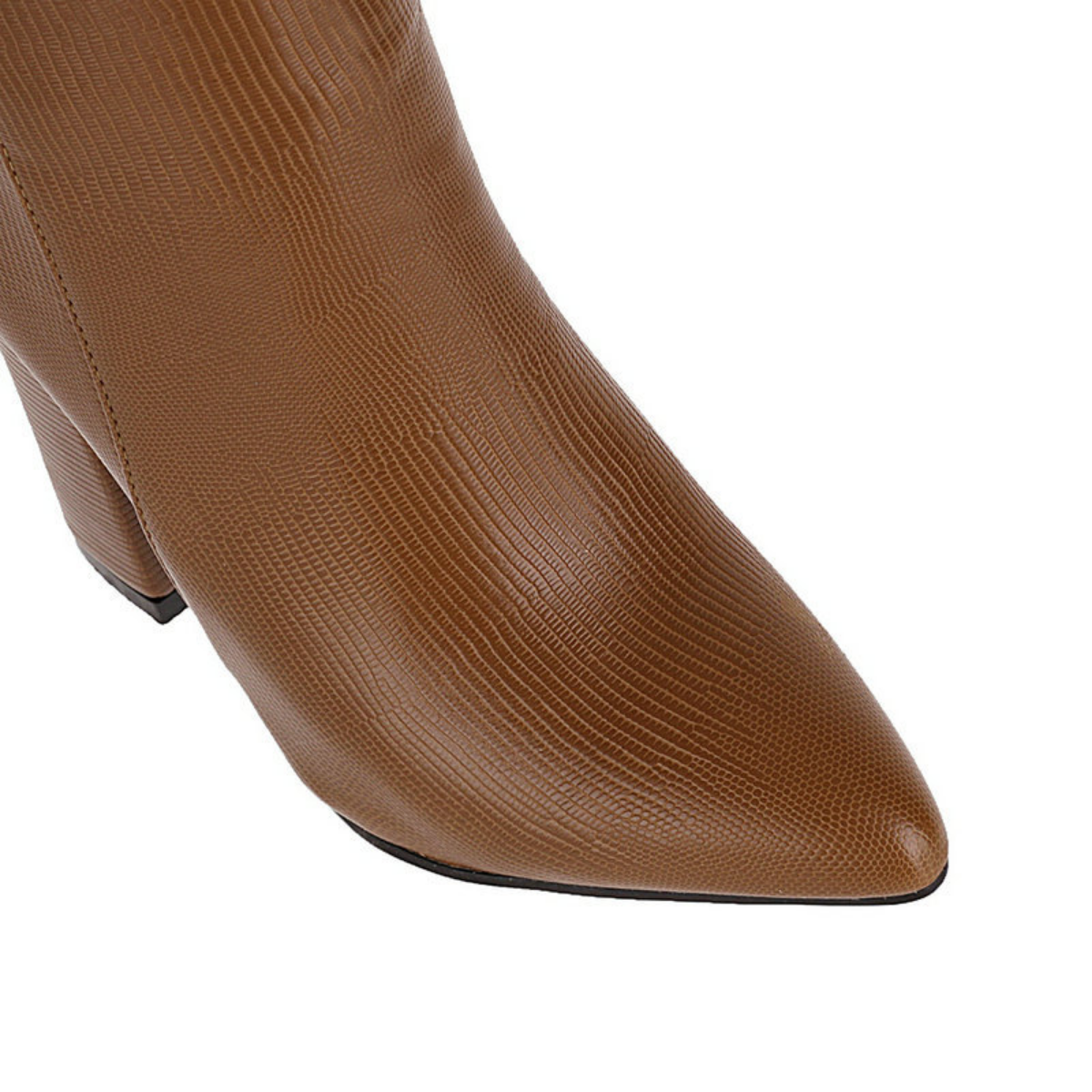 Bota Alta de Piel con Tacón Houston