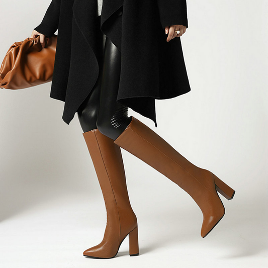 Houston™ | Bota Alta de Piel con Tacón