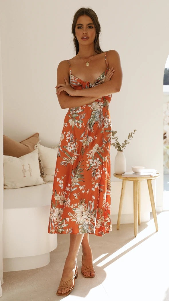 Vestido midi con estampado floral - Buenos Aires