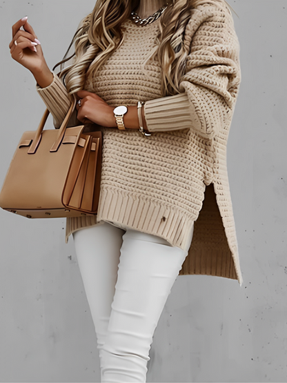 Elvira | Suéter Mullet Punto Gola Alta Mangas Bufantes