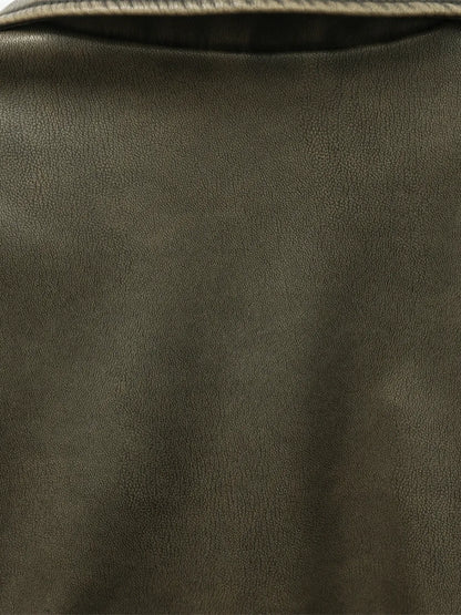 Agripina | Chaqueta de piel sintética con cinturón y cremallera para uso urbano.