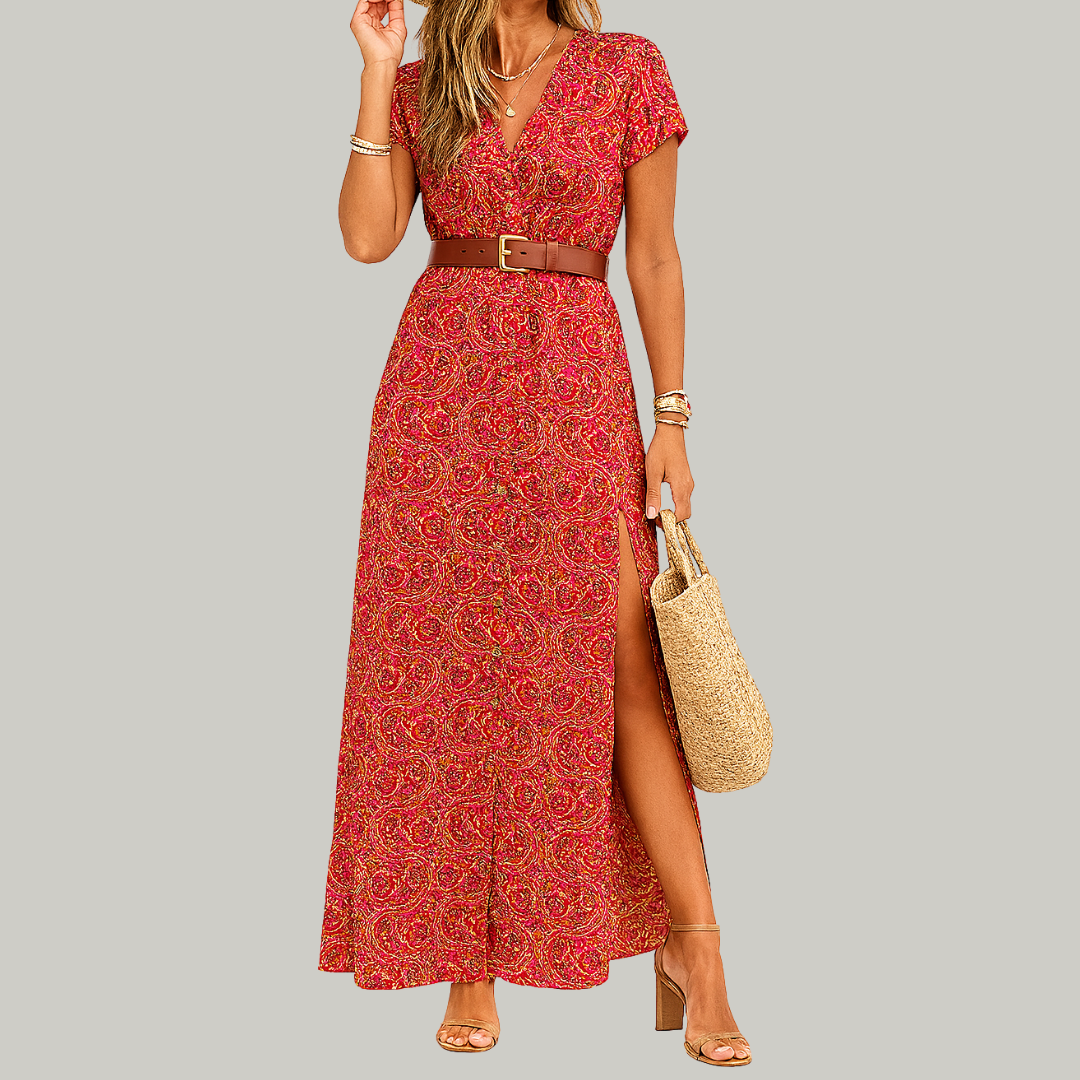 Efigenia™ | Vestido floral Largo Estilizado