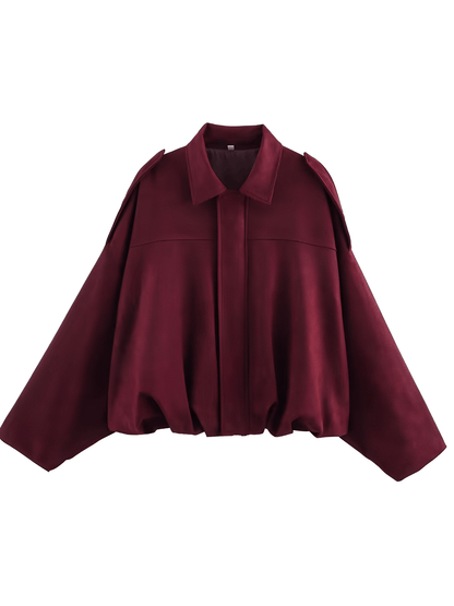 Herminia | Chaqueta Bomber Oversized Zíper Recortes