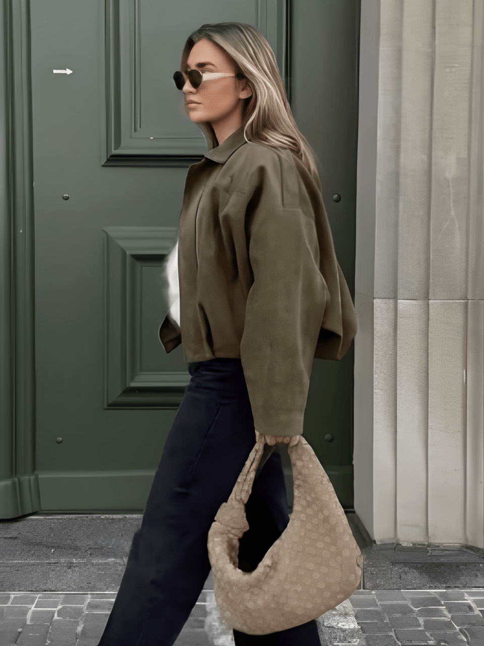 Herminia | Chaqueta Bomber Oversized Zíper Recortes