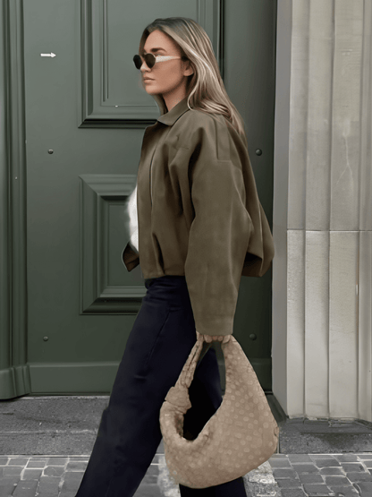 Herminia | Chaqueta Bomber Oversized Zíper Recortes