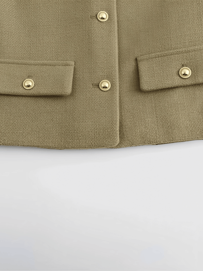 Desideria | Abrigo con Bolsos Decorativos y Botones