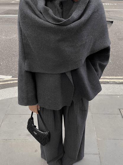 Bernarda | Abrigo Poncho Mujer Cuello Bufanda Elegante