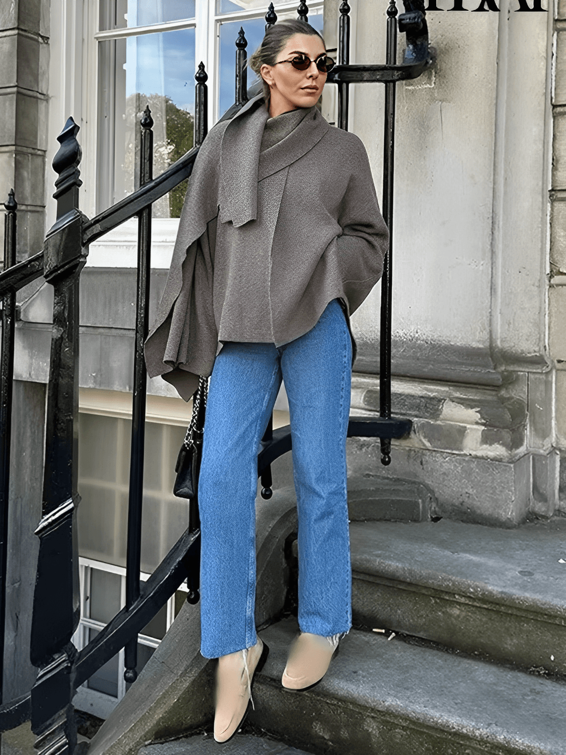 Bernarda | Abrigo Poncho Mujer Cuello Bufanda Elegante