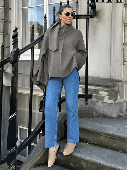 Bernarda | Abrigo Poncho Mujer Cuello Bufanda Elegante