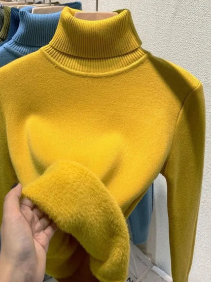 Evangelina | Suéter Peluciado de Algodón con Cuello Alto Cálido