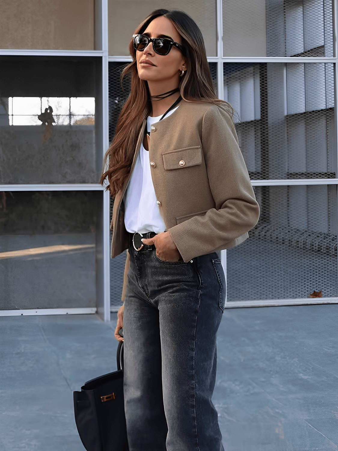 Desideria | Abrigo con Bolsos Decorativos y Botones