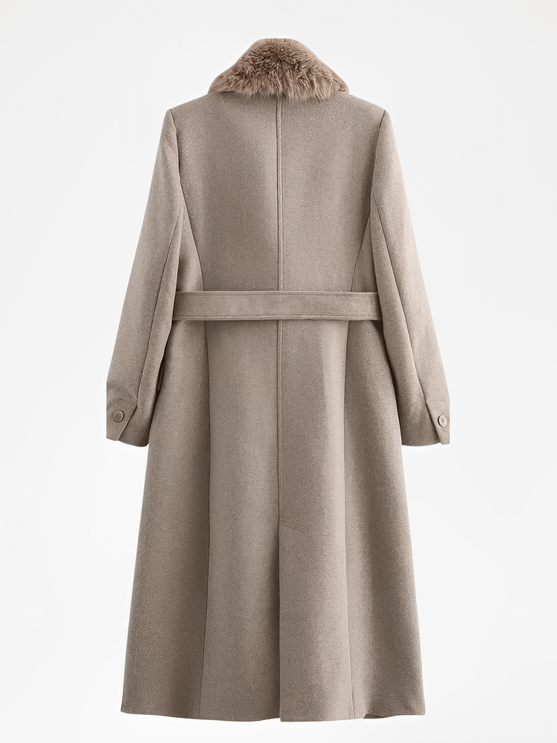 Quirina | Abrigo de lana con cuello de piel y cierre de botones