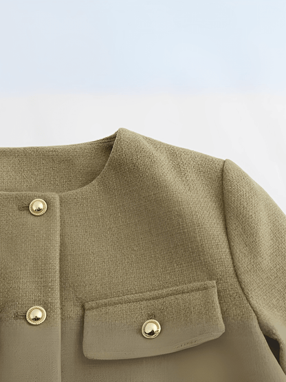 Desideria | Abrigo con Bolsos Decorativos y Botones