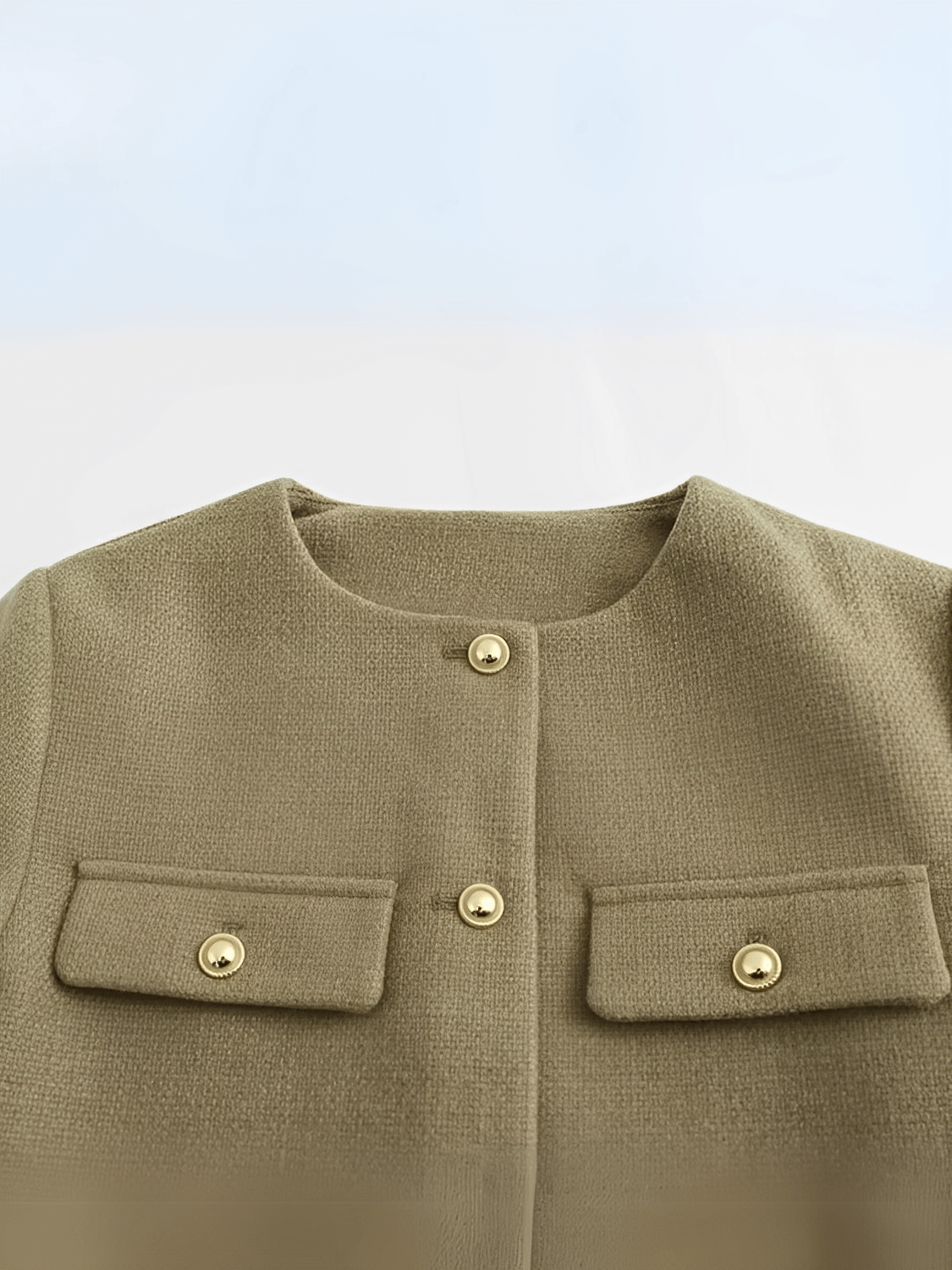 Desideria | Abrigo con Bolsos Decorativos y Botones