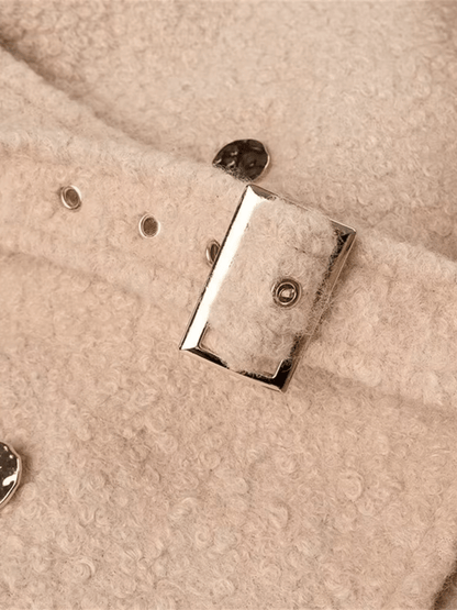 Filomena | Abrigo de lana de peluche con hebillas